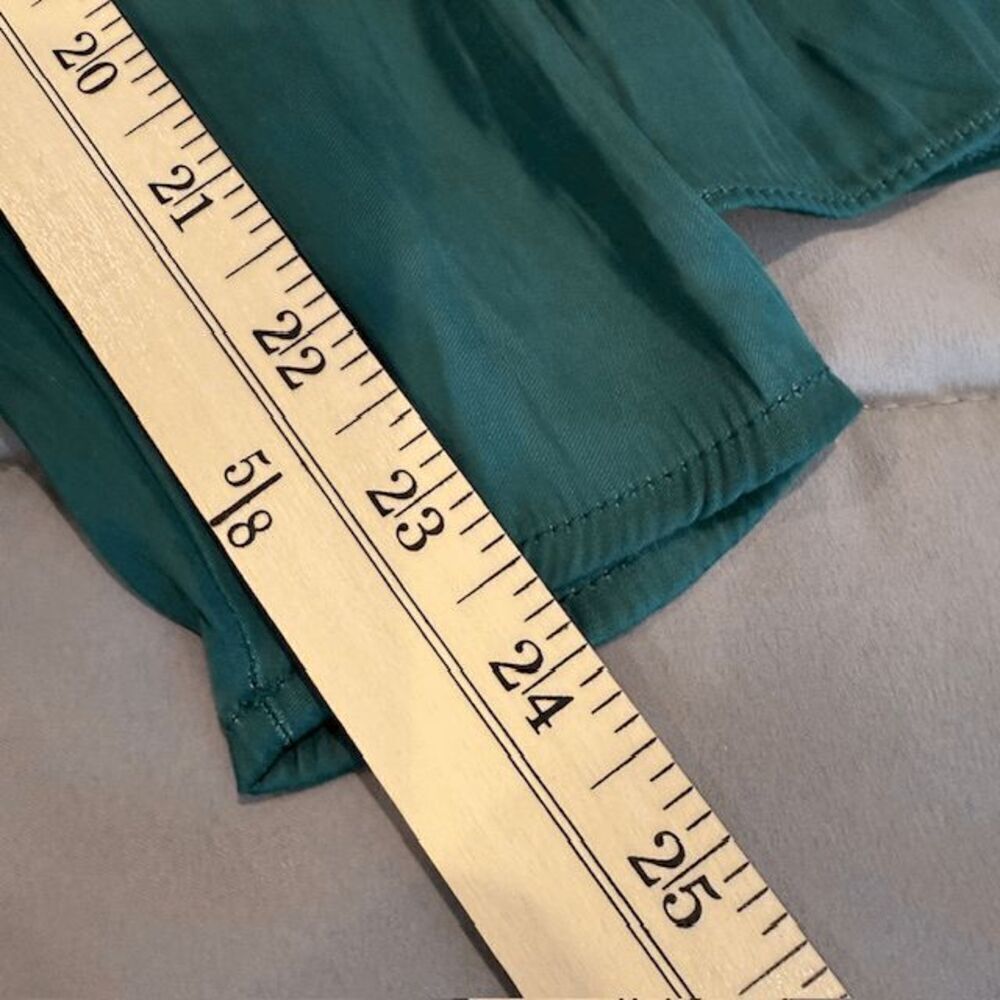 NWT House of Harlow Emerald Green Ruched Balloon Sleeve Cropped Blouse Size XS - Picture 11 of 12